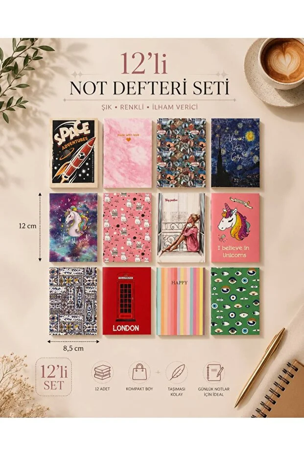 12'Lİ MİNİ NOT DEFTER SETİ 12'Lİ MİNİ NOT DEFTER SETİ
